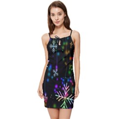 Snowflakes Lights Summer Tie Front Dress by artworkshop