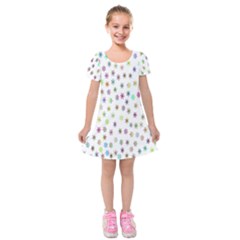 Snow Winter Ice Cold Kids  Short Sleeve Velvet Dress by artworkshop