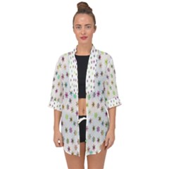 Snow Winter Ice Cold Open Front Chiffon Kimono by artworkshop