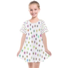 Snow Winter Ice Cold Kids  Smock Dress by artworkshop