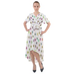 Snow Winter Ice Cold Front Wrap High Low Dress by artworkshop