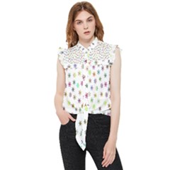 Snow Winter Ice Cold Frill Detail Shirt by artworkshop