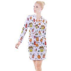 Set Child Fun Funny Collection Button Long Sleeve Dress by artworkshop