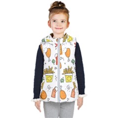 Set Child Fun Funny Collection Kids  Hooded Puffer Vest by artworkshop