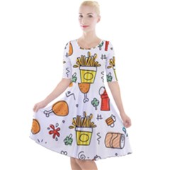 Set Child Fun Funny Collection Quarter Sleeve A-line Dress by artworkshop