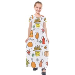 Set Child Fun Funny Collection Kids  Short Sleeve Maxi Dress by artworkshop