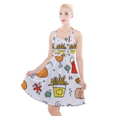 Set Child Fun Funny Collection Halter Party Swing Dress  by artworkshop