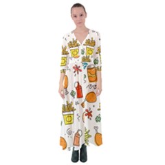 Set Child Fun Funny Collection Button Up Maxi Dress by artworkshop