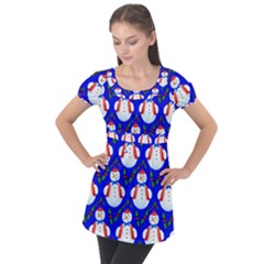 Seamless  Repeating Pattern Puff Sleeve Tunic Top by artworkshop