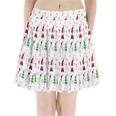 Santa Claus Snowman Christmas Pleated Mini Skirt by artworkshop