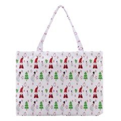 Santa Claus Snowman Christmas Medium Tote Bag by artworkshop