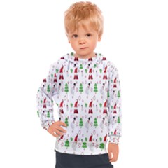 Santa Claus Snowman Christmas Kids  Hooded Pullover by artworkshop