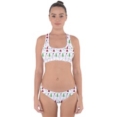 Santa Claus Snowman Christmas Cross Back Hipster Bikini Set by artworkshop