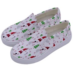 Santa Claus Snowman Christmas Kids  Canvas Slip Ons by artworkshop