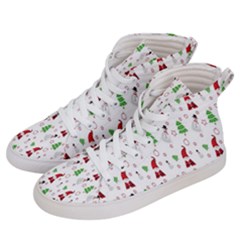 Santa Claus Snowman Christmas Women s Hi-top Skate Sneakers by artworkshop