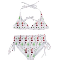 Santa Claus Snowman Christmas Kids  Classic Bikini Set by artworkshop