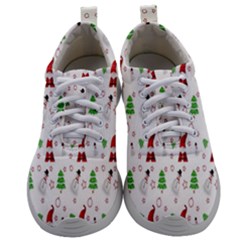 Santa Claus Snowman Christmas Mens Athletic Shoes by artworkshop