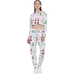 Santa Claus Snowman Christmas Cropped Zip Up Lounge Set