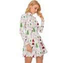 Santa Claus Snowman Christmas Long Sleeve Velour Longline Dress View3