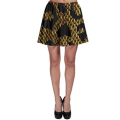 Metallic Snake Skin Pattern Skater Skirt by BangZart