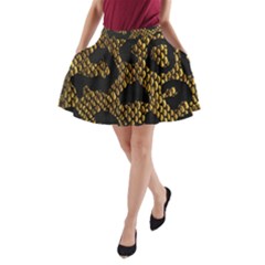 Metallic Snake Skin Pattern A-line Pocket Skirt by BangZart