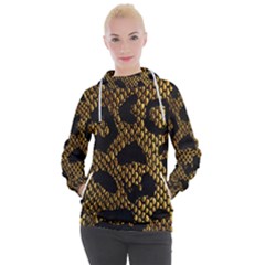 Metallic Snake Skin Pattern Women s Hooded Pullover by BangZart