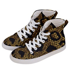 Metallic Snake Skin Pattern Men s Hi-top Skate Sneakers by BangZart