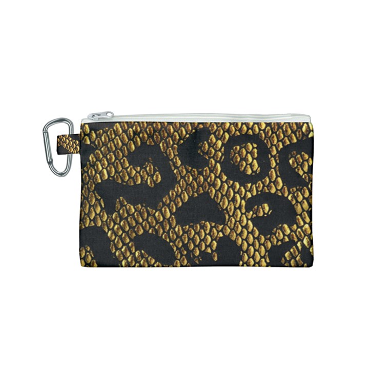 Metallic Snake Skin Pattern Canvas Cosmetic Bag (Small)