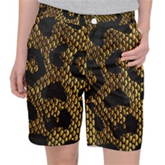 Metallic Snake Skin Pattern Pocket Shorts by BangZart