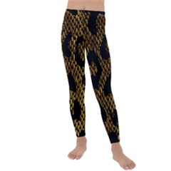 Metallic Snake Skin Pattern Kids  Lightweight Velour Leggings by BangZart