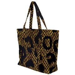 Metallic Snake Skin Pattern Zip Up Canvas Bag by BangZart