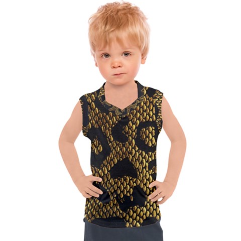 Metallic Snake Skin Pattern Kids  Sport Tank Top by BangZart