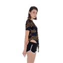 Metallic Snake Skin Pattern Asymmetrical Short Sleeve Sports Tee View3