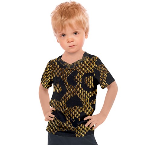 Metallic Snake Skin Pattern Kids  Sports Tee by BangZart