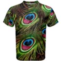 Peacock Feathers Color Plumage Men s Cotton Tee View1