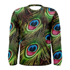 Peacock Feathers Color Plumage Men s Long Sleeve Tee