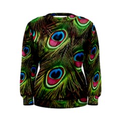 Peacock Feathers Color Plumage Women s Sweatshirt