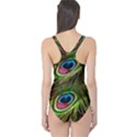 Peacock Feathers Color Plumage One Piece Swimsuit View2