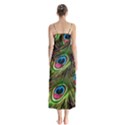 Peacock Feathers Color Plumage Button Up Chiffon Maxi Dress View2