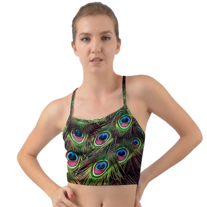 Peacock Feathers Color Plumage Mini Tank Bikini Top