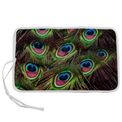 Peacock Feathers Color Plumage Pen Storage Case (l) by Celenk