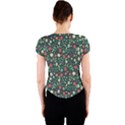 Flowering Branches Seamless Pattern Crew Neck Crop Top View2