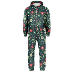 Flowering Branches Seamless Pattern Hooded Jumpsuit (men) by Zezheshop