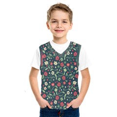 Flowering Branches Seamless Pattern Kids  Basketball Tank Top