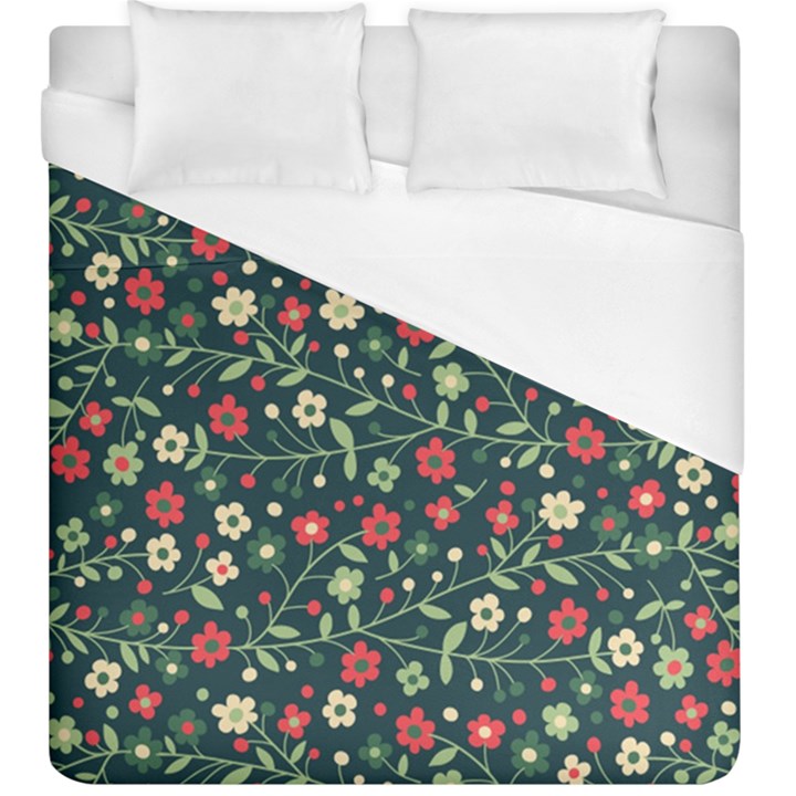 Flowering Branches Seamless Pattern Duvet Cover (King Size)