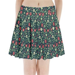 Flowering Branches Seamless Pattern Pleated Mini Skirt by Zezheshop