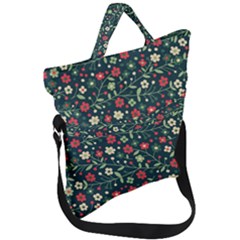 Flowering Branches Seamless Pattern Fold Over Handle Tote Bag