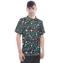 Flowering Branches Seamless Pattern Men s Polo Tee by Zezheshop