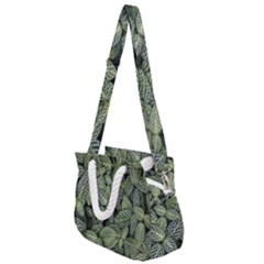 Leaves Foliage Botany Plant Rope Handles Shoulder Strap Bag by Ravend