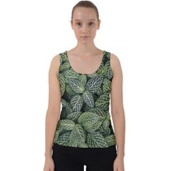 Leaves Foliage Botany Plant Velvet Tank Top by Ravend